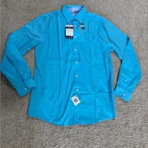 Izod Men's Slim Fit Cool FX Shirt in Blue size L